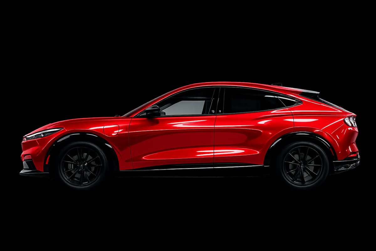 Red Tesla Model Y finished in a gloss color-change wrap