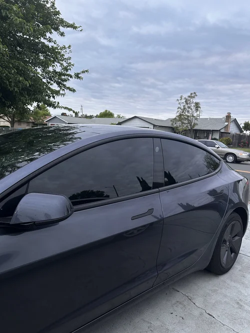 Tesla Model 3 with ceramic tint on the side windows